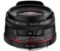 Pentax 15mm F4 ED AL Limited Black HD DA