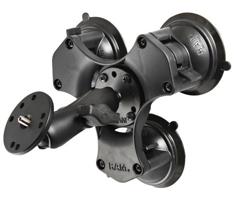 Rammount Triple 3.3" Suction Cup Round Base 1/4"