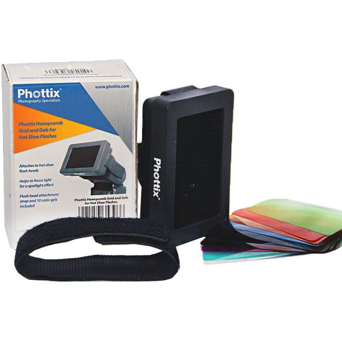 Phottix Honeycomb Grid and Gels For Hot shoe Flash