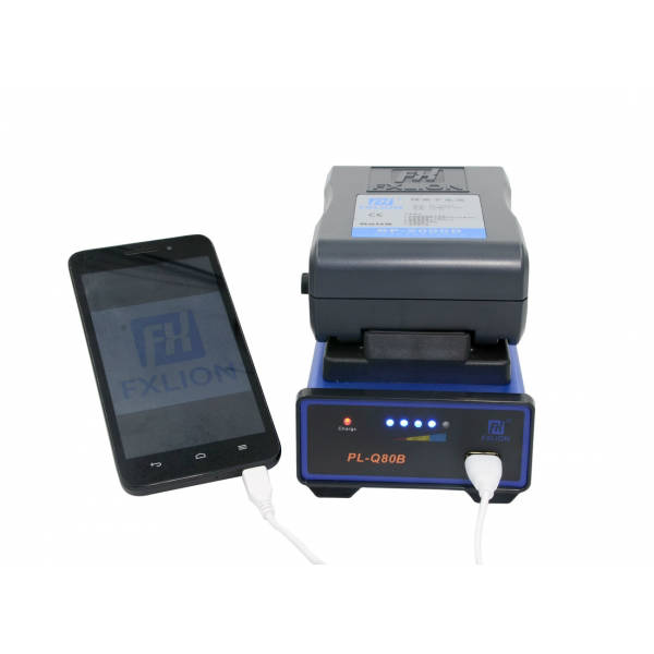 FXlion FX-PLQ80B V-Mount mono quick charger (w/ USB output)