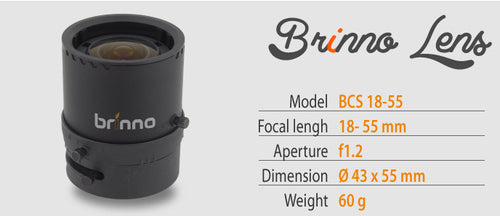 Brinno BCS 18-55mm CS-mount Lens for TLC200 Pro and TLC2000