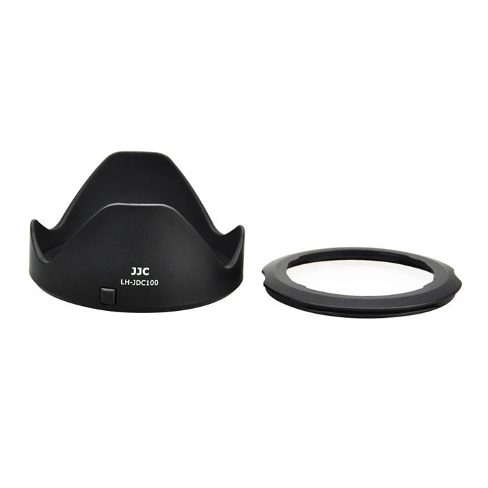JJC LH-JDC100 lens hood (Canon LH-DC100 + Canon FA-DC67B filter adapter ring)