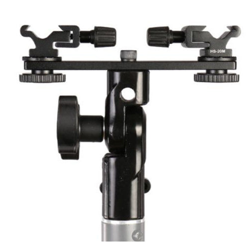 Falcon Eyes Twin Mount Tilting Bracket + 2 x Flash Shoe CLD-14A