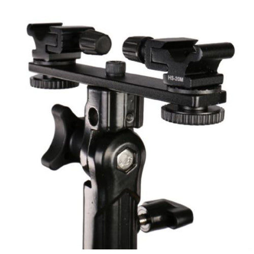 Falcon Eyes Twin Mount Tilting Bracket + 2 x Flash Shoe CLD-14A