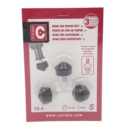 Caruba 1/4" Tripod Spike Rubber / 22mm (3 pieces)
