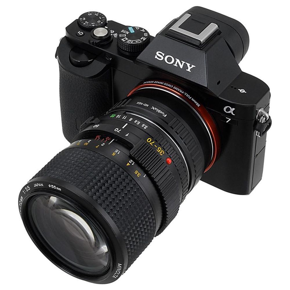Fotodiox Lens Mount adapter - Minolta Rokkor (SR / MD / MC) SLR Lens to Sony Alpha E-Mount (MD-SnyE)
