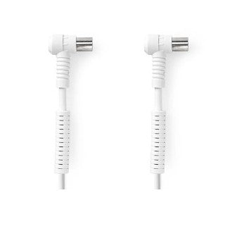 Nedis Coax cable 120 dB IEC (Coax) Male Right-angle IEC (Coax) Female right-angle 5,0 m white