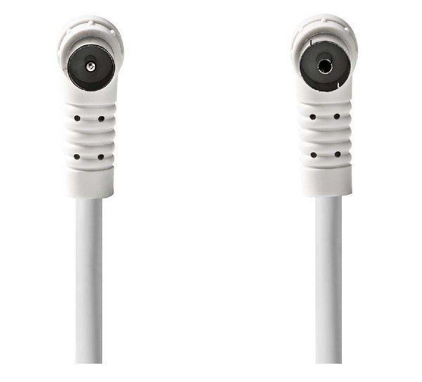 Nedis Coax cable 120 dB IEC (Coax) Male Right-angle IEC (Coax) Female right-angle 5,0 m white