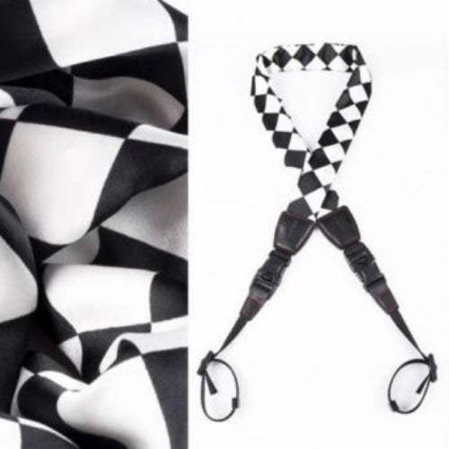 GGS SCS-09 silk scarf camera strap ruitjesprint