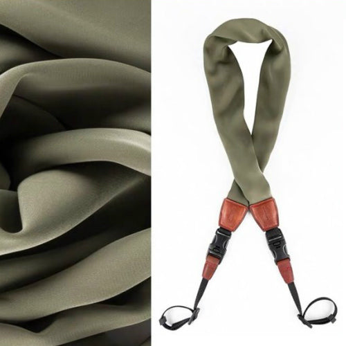 GGS SCS-11 silk scarf camera strap green