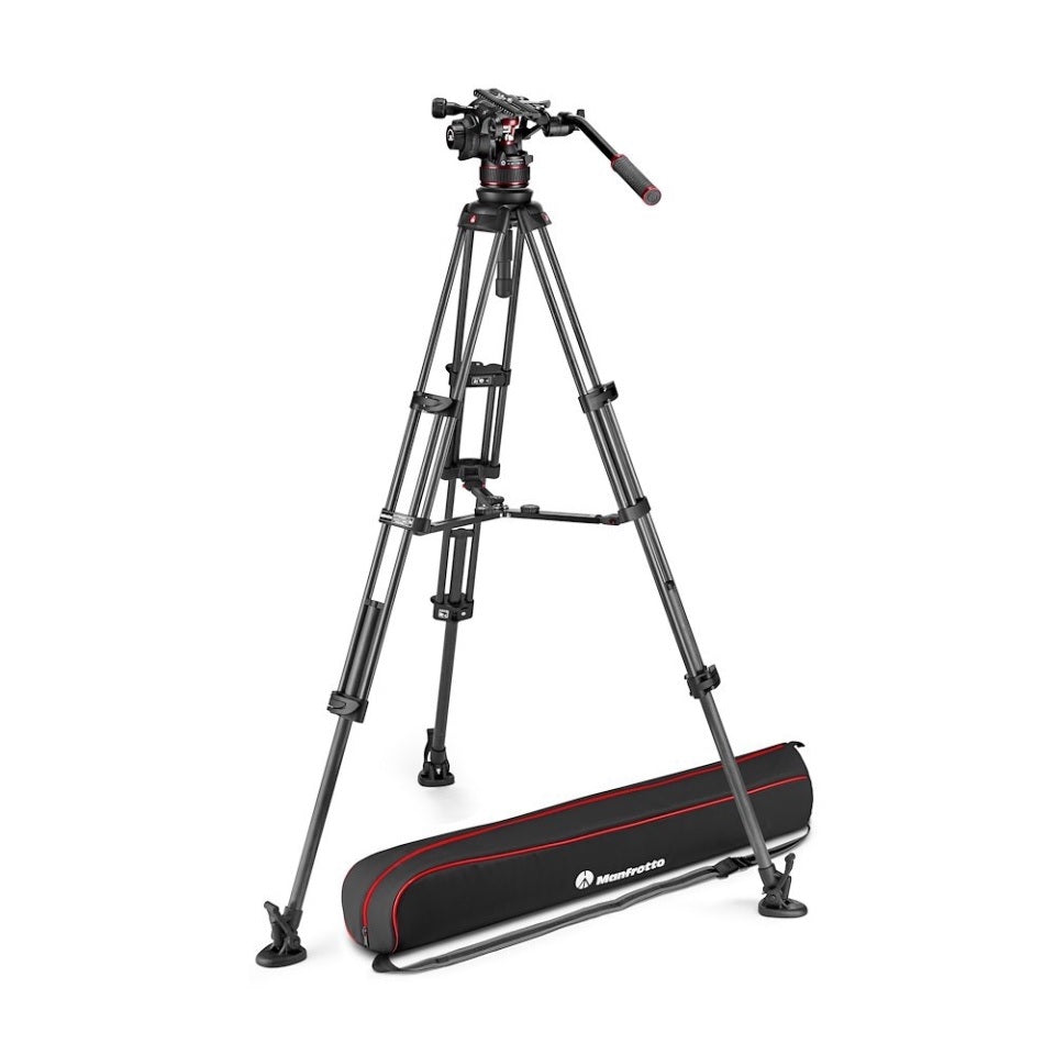 Manfrotto MVK612TWINMC Nitrotech 612 Video head + carbon Twin Leg tripod kit