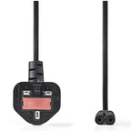 Nedis power cable UK plug 2.0m black