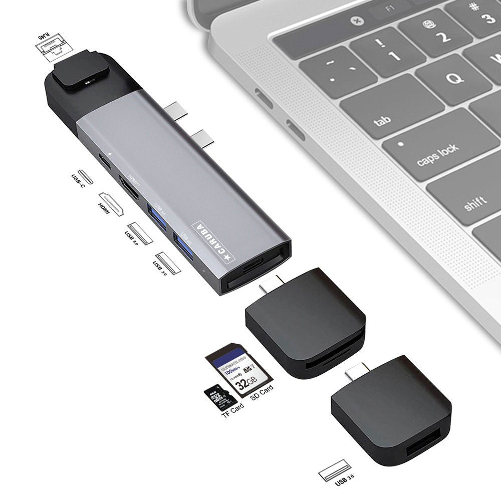 Caruba Multi-Functional 9-in-1 USB-C Hub Space Grey