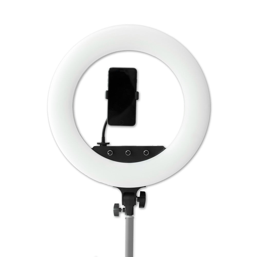 Caruba RGB Round Vlogger 18-inch LED set with pink bag