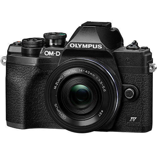 Olympus OM-D E-M10 Mark IV System Camera in black + 14-42mm EZ Lens in black