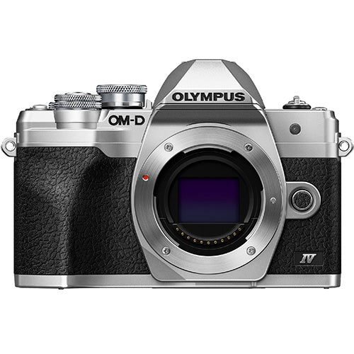 Olympus OM-D E-M10 Mark IV System Camera in silver + 14-42mm EZ Lens in silver