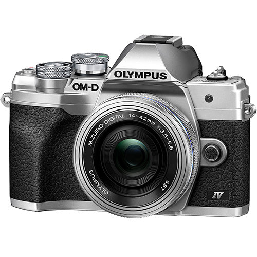 Olympus OM-D E-M10 Mark IV System Camera in silver + 14-42mm EZ Lens in silver
