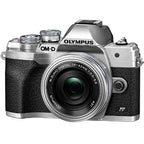 Olympus OM-D E-M10 Mark IV System Camera in silver + 14-42mm EZ Lens in silver