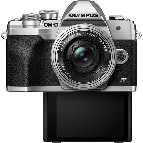 Olympus OM-D E-M10 Mark IV System Camera in silver + 14-42mm EZ Lens in silver