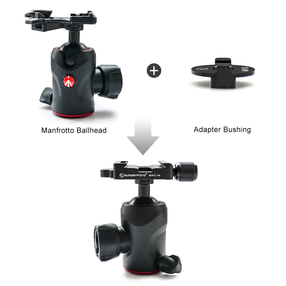 Sunwayfoto Manfrotto Ballhead adapter sunken top MAP-02