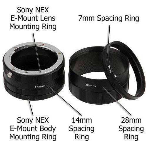 Fotodiox Macro Extension tube set for Sony E-mount (Macro-Tube-SnyE)