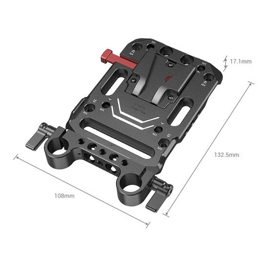 SmallRig V Mount Battery Plate with Dual 15mm Rod Clamp 3016
