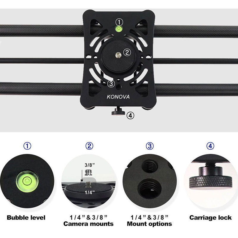 Konova P1 120cm Carbon Camera Slider (w/ KMS-S2)
