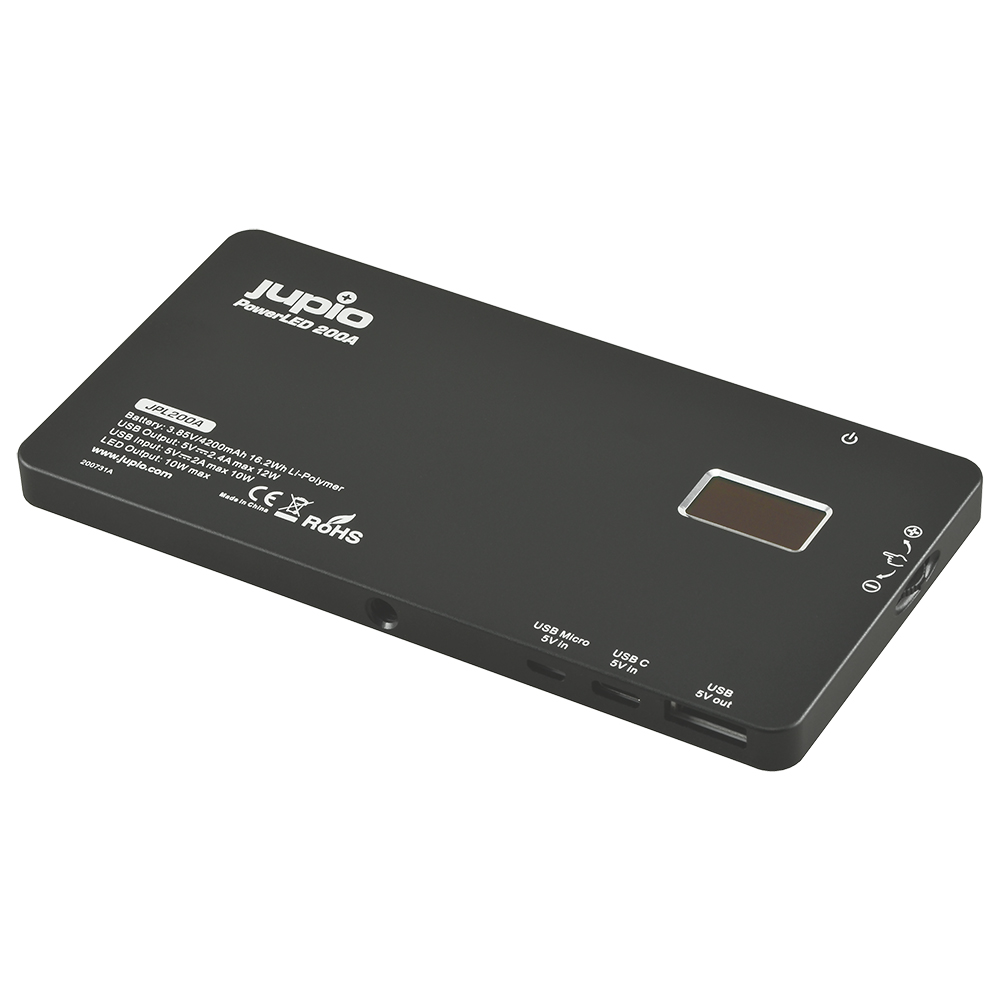 Jupio PowerLED 200 with Built-in Powerbank Aluminium