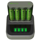 GP M451 USB battery charger + 4x ReCyko AA 2600mAh batteries + docking station