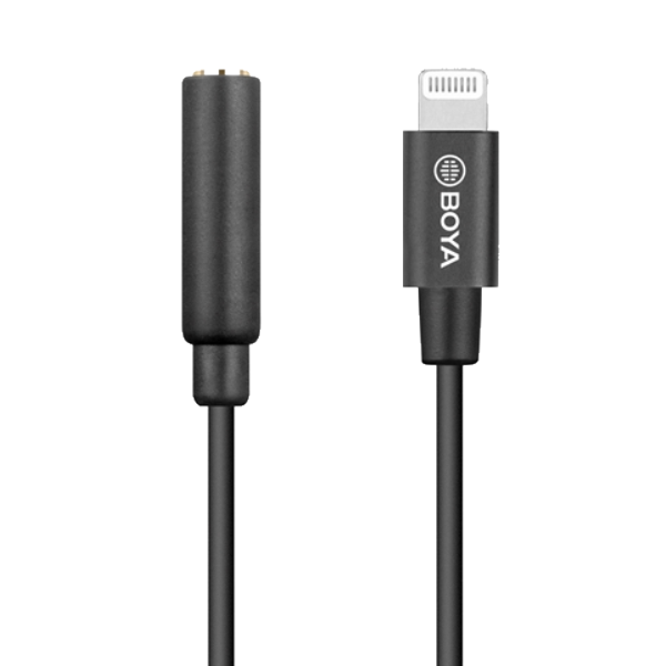 Boya BY-K3 3.5mm Female TRRS to Male Lightning Adapter Cable