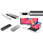 Hyper 6-in-1 USB-C hub iPad Pro silver