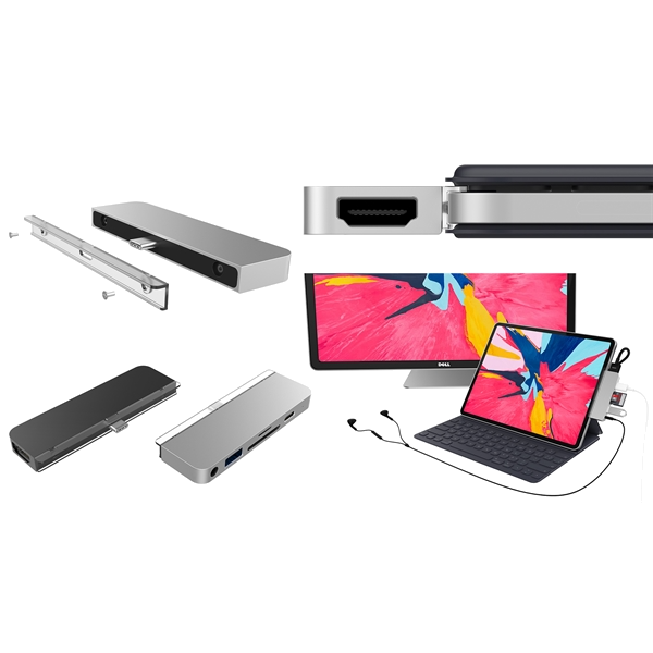 Hyper 6-in-1 USB-C hub iPad Pro silver