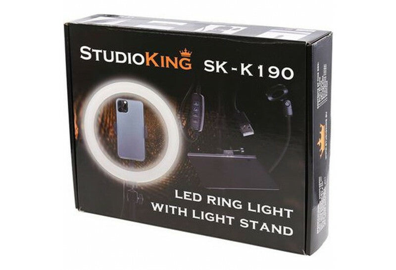 StudioKing LED Vlog Set SK-K190 with Ring Light and Microphone Holder