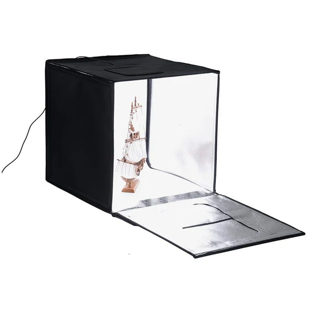 Fotodiox Pro LED Studio-in-a-Box for table photography - Includes light tent, integrated LED lighting, carrying bag and four backgrounds
