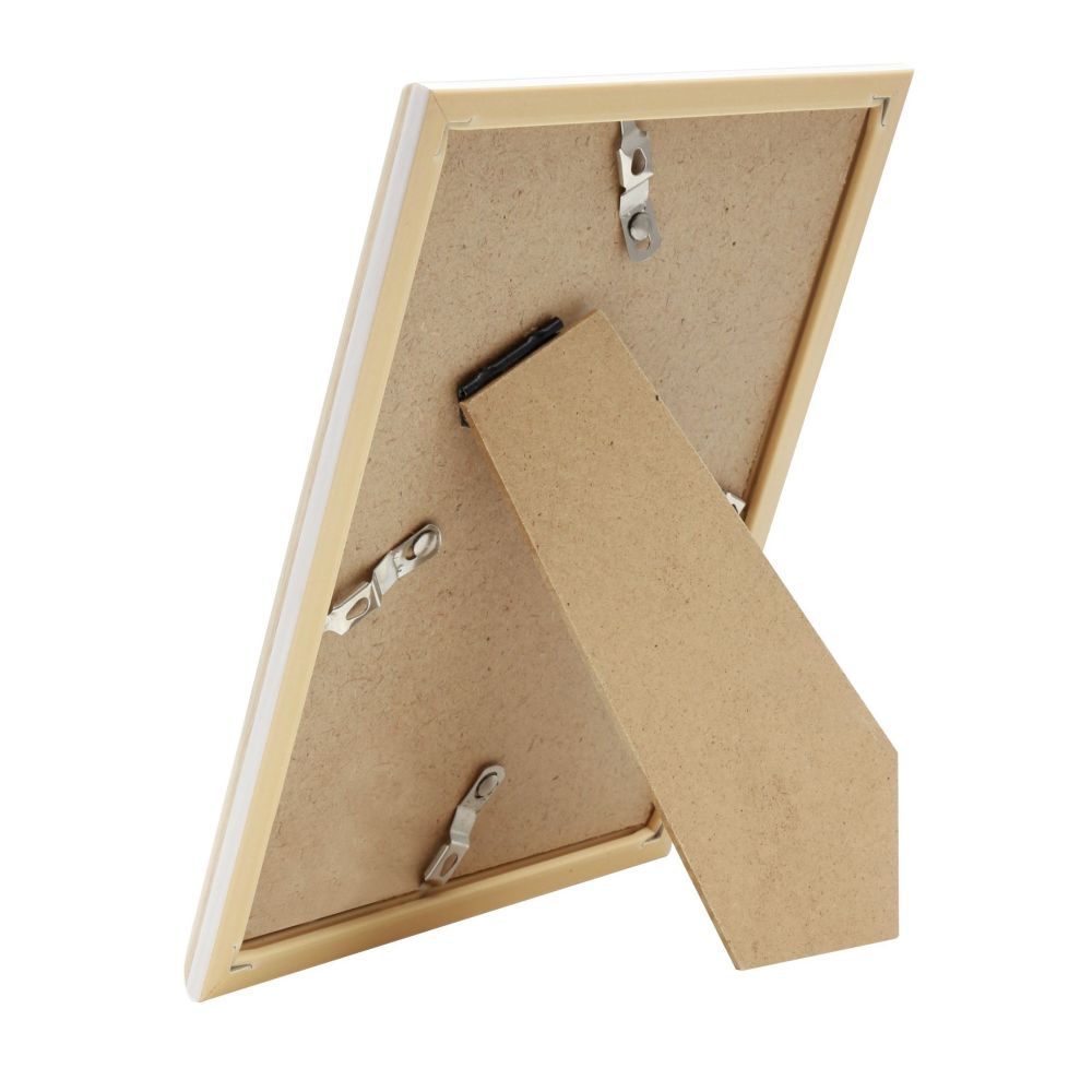Deknudt Photo frame in light wood colour with white piping and passe-board 18x24 S46WG3