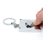 Deknudt Photo key ring with token for shopping cart in silver color S59NC1