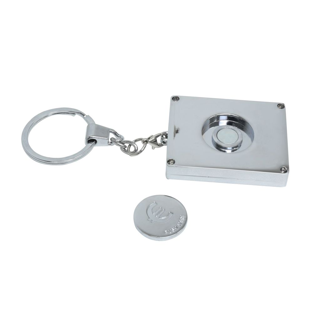Deknudt Photo key ring with token for shopping cart in silver color S59NC1