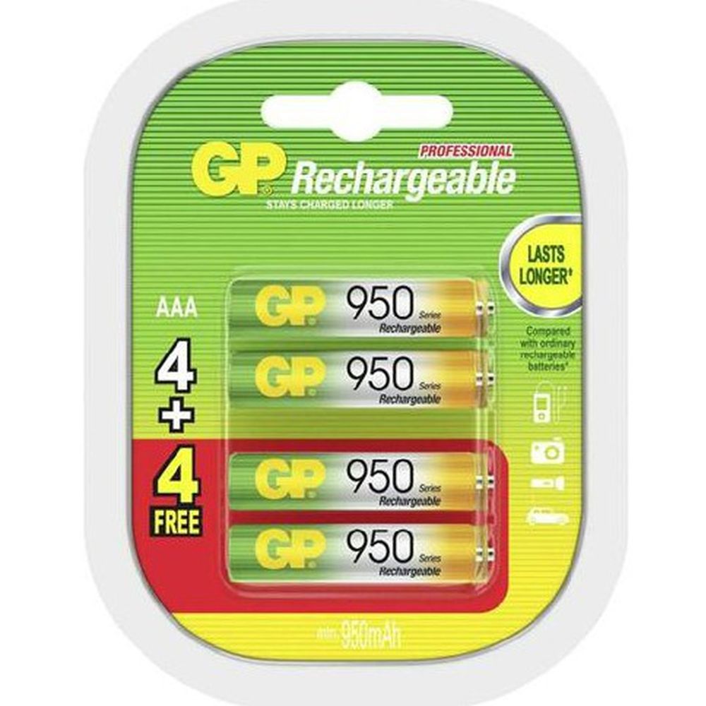 AAA 950MAH x4+4 FREE GP