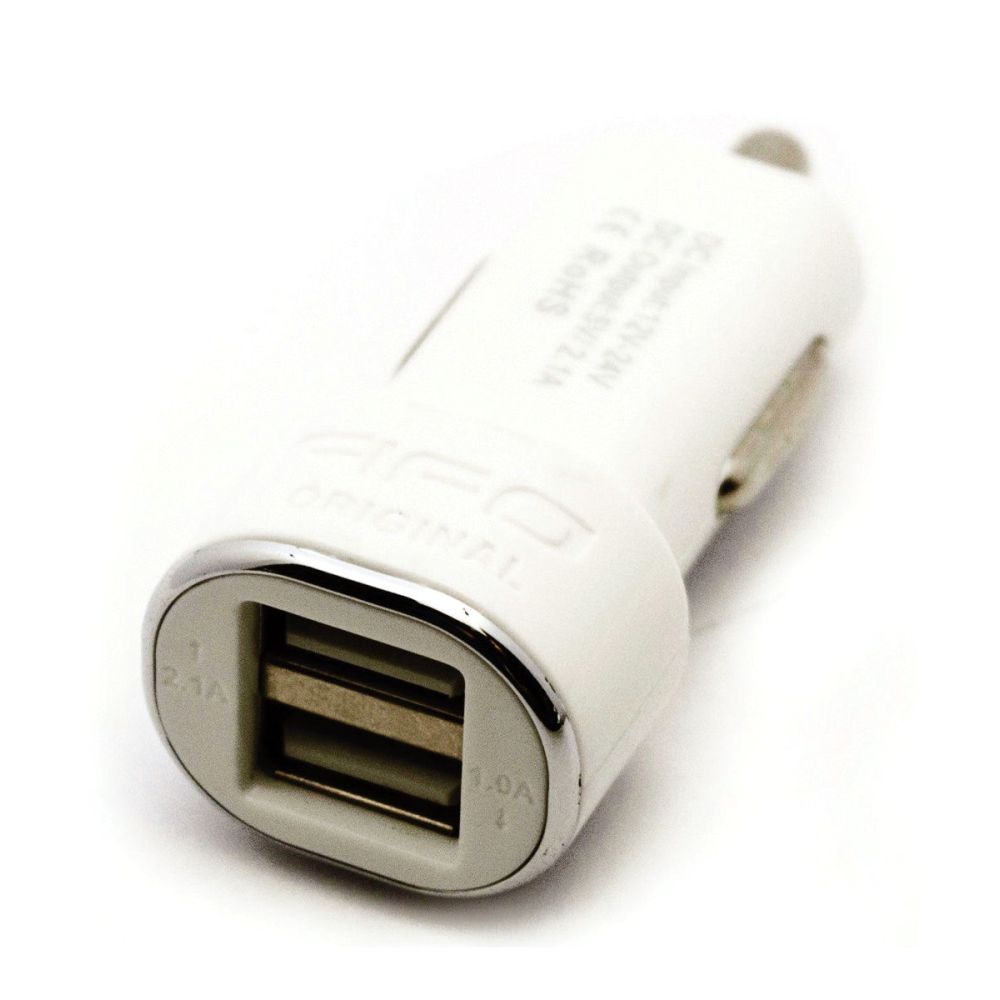 FIFO Dual Car Charger USB white (no cable) (47206)