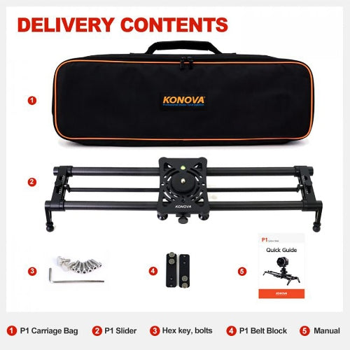 Konova P1 60cm Carbon Camera Slider (with KMS-S3)