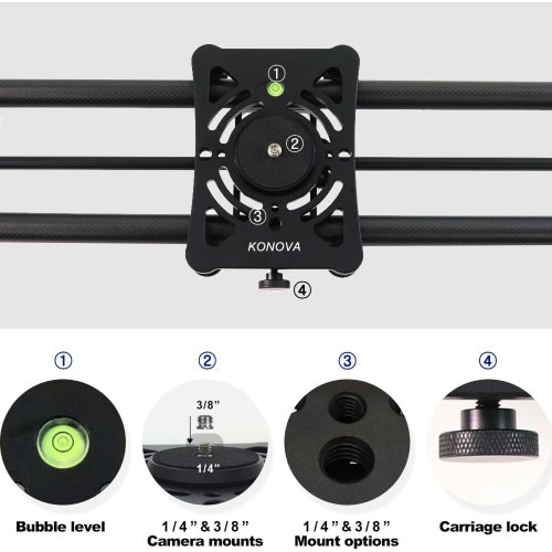 Konova P1 60cm Carbon Camera Slider (with KMS-S3)