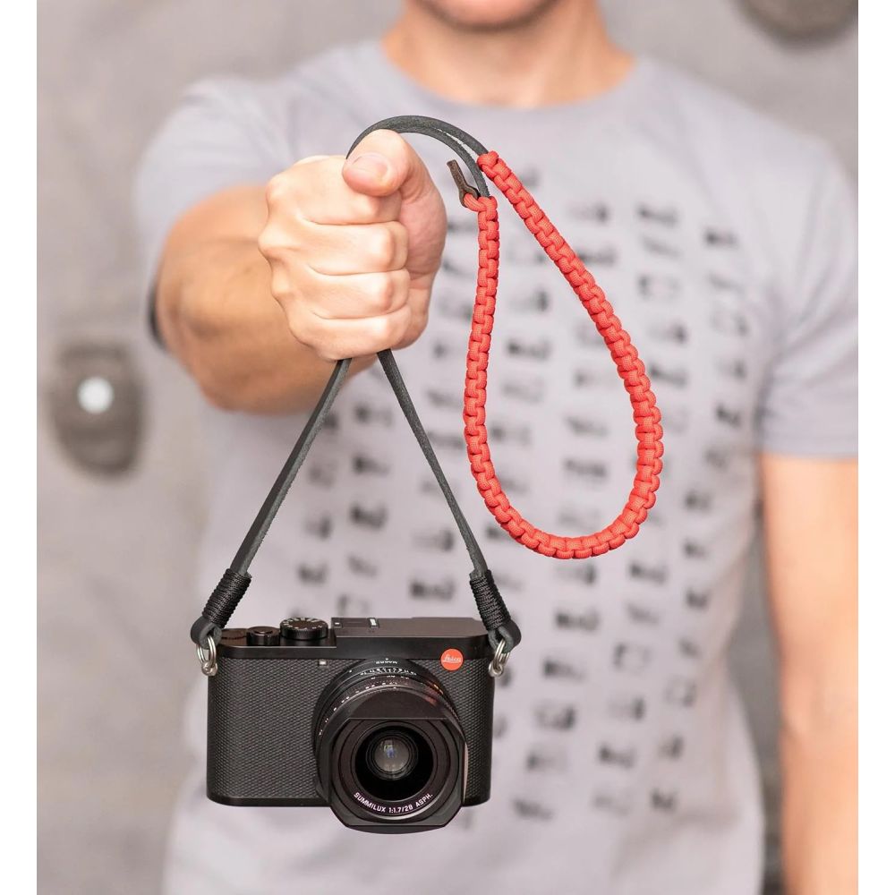 Leica 18897 Paracord belt made by COOPH black/red 100 cm