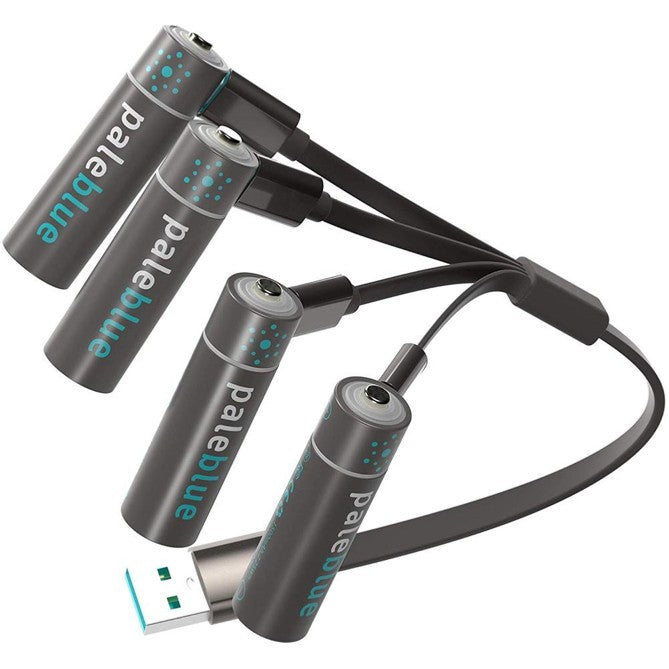 Pale Blue 4x AA Lithium Ion rechargeable battery