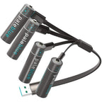 Pale Blue 4x AA Lithium Ion rechargeable battery