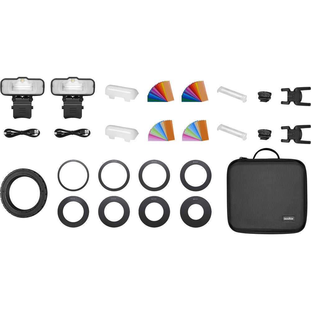 Godox Macro Ring Flash Two Light Kit MF-12