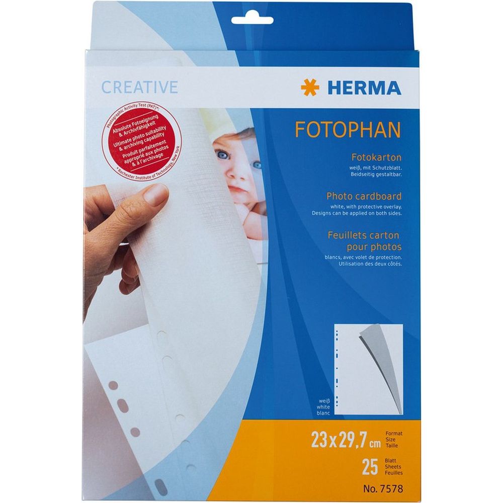 Herma Photo Cardboard white 230x297 25 sheets