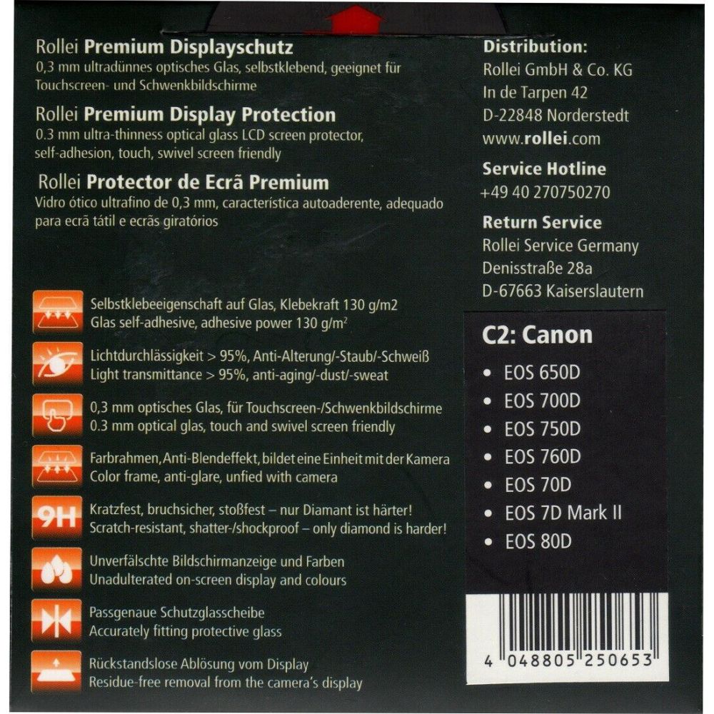 Rollei premium screen protector C2 for EOS 750D/760D