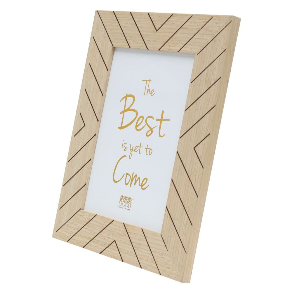 Deknudt Photo frame in plain wood with graphic motif 10x15 S46ZH9
