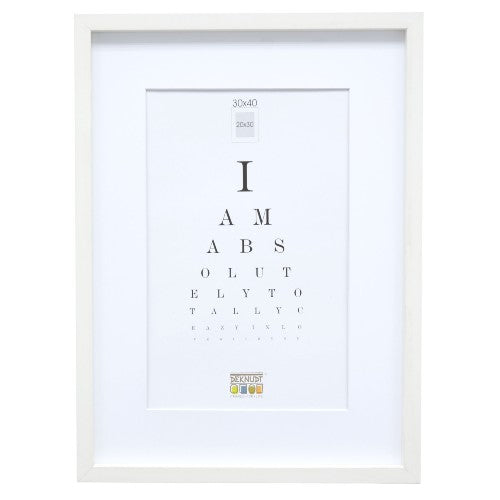 Deknudt white Photo Frame with white Passe-board 20x25