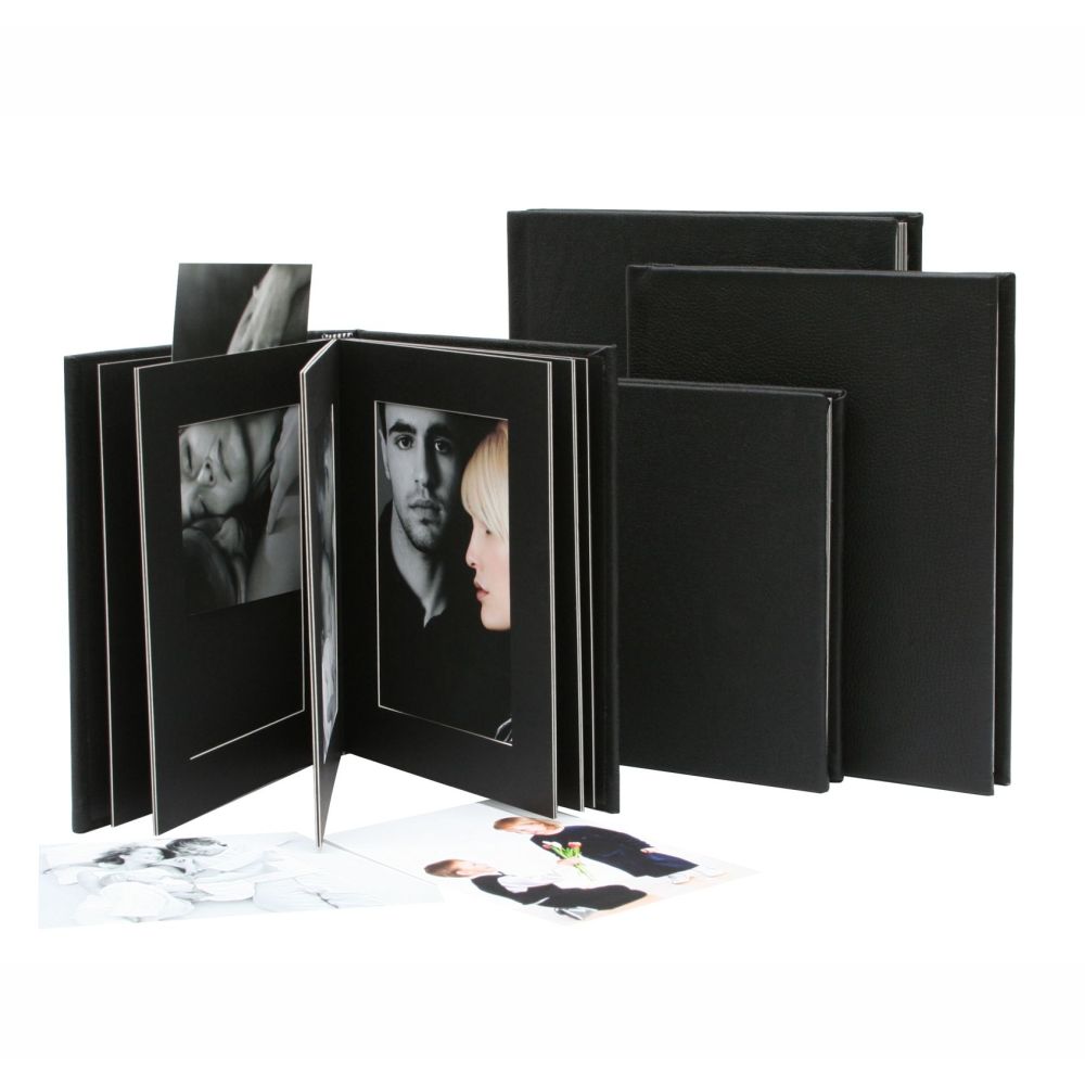Deknudt Mount board album black with leather cover 13x18 A66DA2